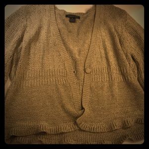 August silk button up sweater